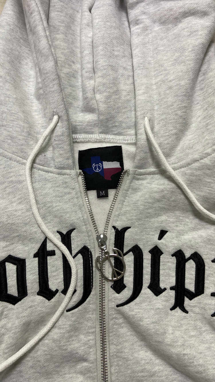Gothhippie grey zip up hoodie
