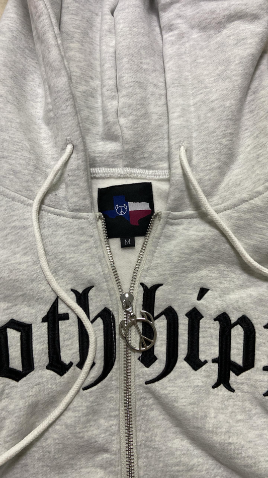 Gothhippie grey zip up hoodie
